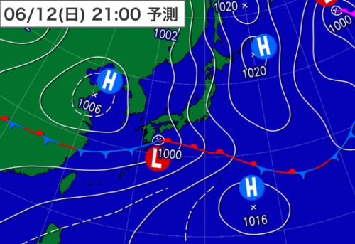 20160612_12日21時予想天気図