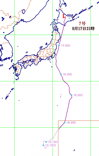 台風7号の経路