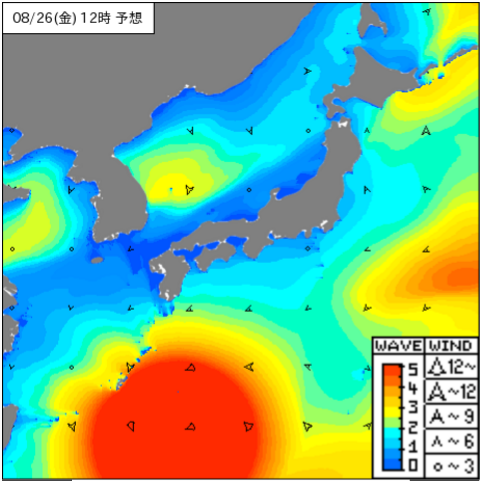 26日12時予想波高分布