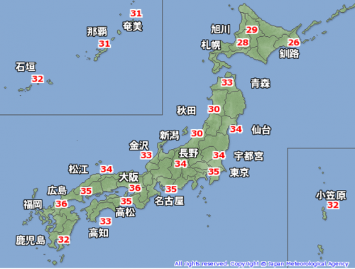 8月4日最高気温