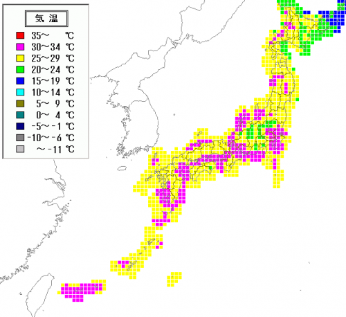 1日15時予想気温