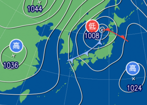 1月22日9時予想天気図