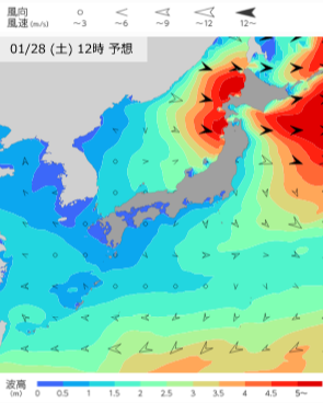 1月28日予想波高分布