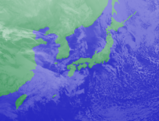 1月18日3時気象衛星雲画像