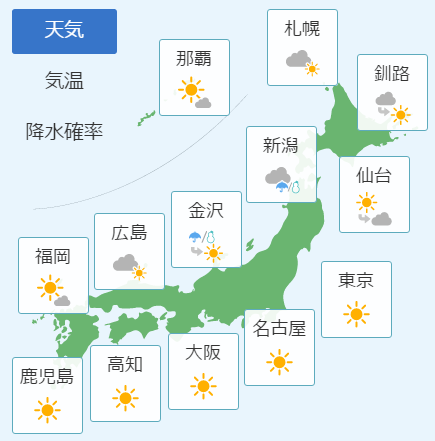 2月15日の天気予報