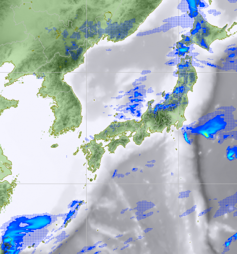 2月25日12時の降水予測