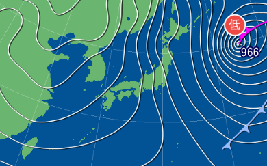 2月7日9時の予想天気図