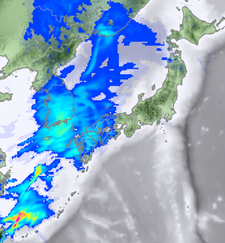 2月22日15時の降水予測