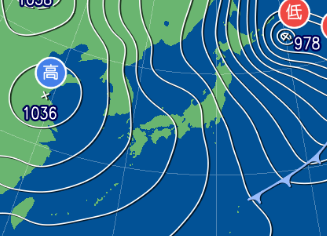 2月2日9時予想天気図