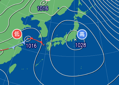 2月22日9時の予想天気図