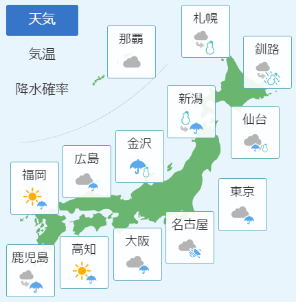 2月20日の天気予報