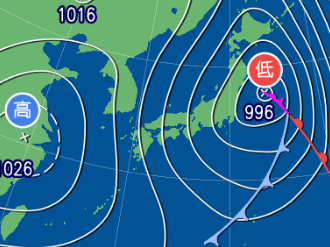 3月2日21時の予想天気図